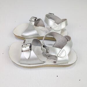 San-Sun Saltwater Surfer Silver Sandals - Toddler Girl's size 8